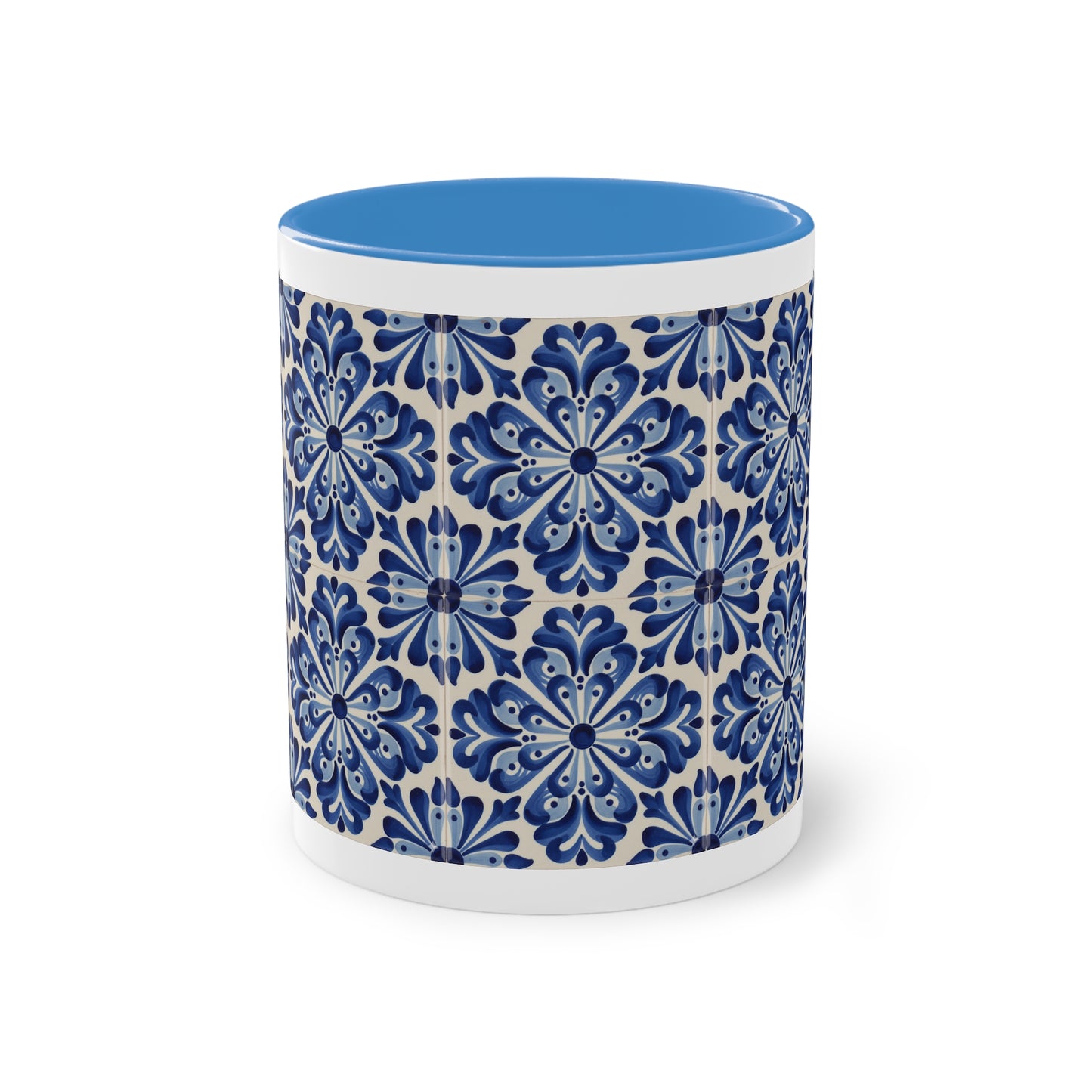 Elegant Floral Two-Tone Coffee Mug, Vibrant Kitchen Decor, Gift for Her, Tea Lover's Choice, Office Essentials, Home Beverage Holder