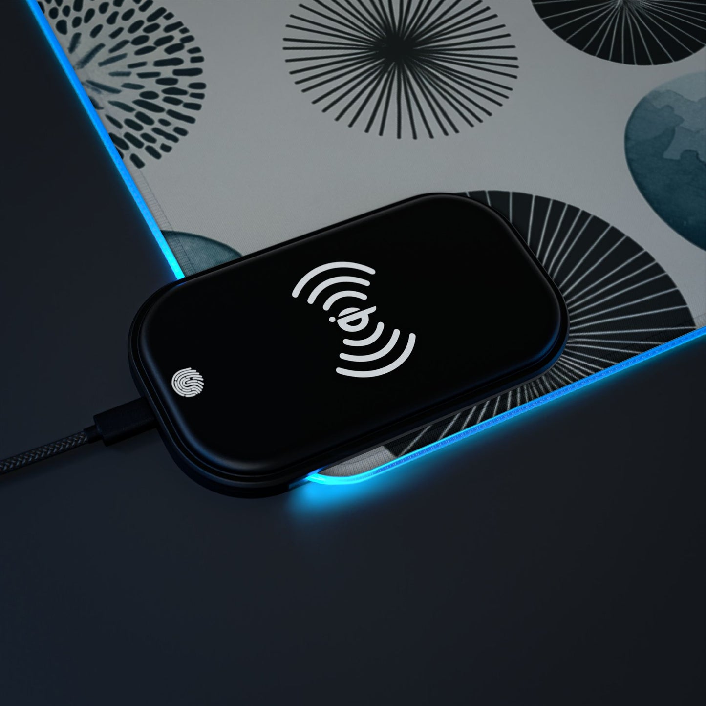 Wireless Charging RGB Gaming Mouse Pad with LED Lighting - Stylish Qi-Compatible Accessory