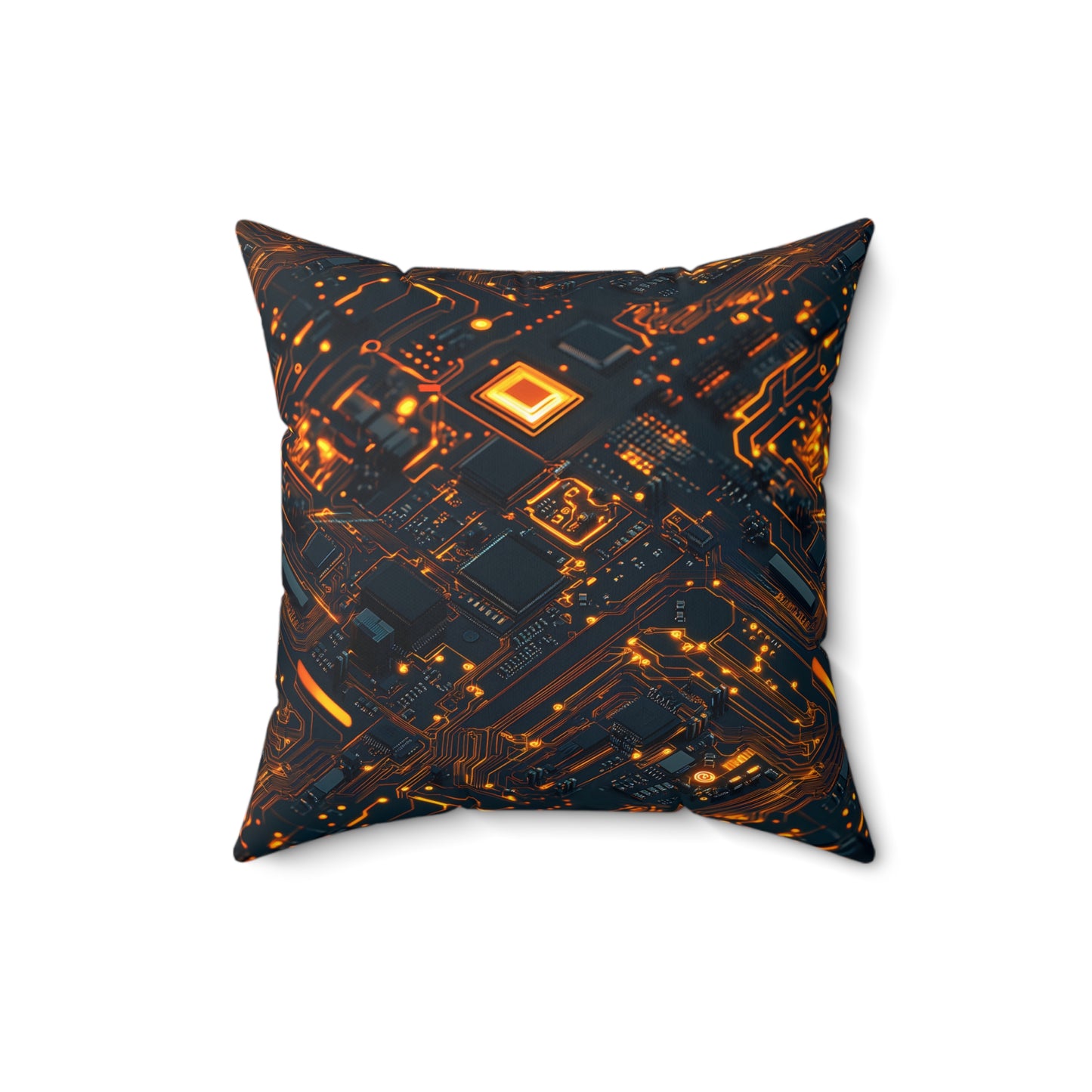 Circuit Board Throw Pillow | Modern Geometric Tech Decor | Contemporary Accent Cushion for Couch