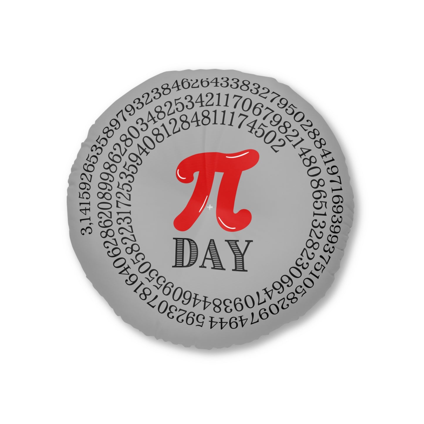 Pi Day Round Floor Pillow - Math Decor Cushion, Red Pi Symbol, Double-Sided, STEM Gift