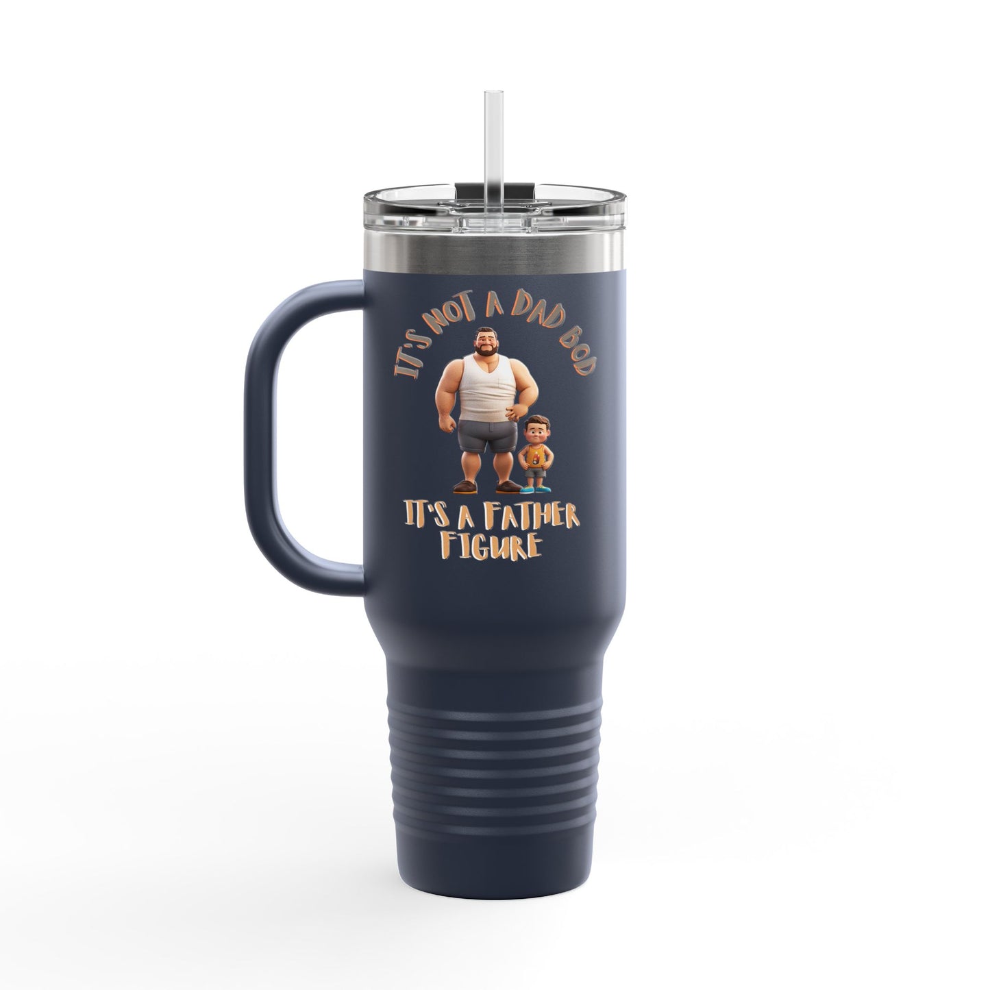 40oz Insulated Stainless Steel Travel Mug – Spill-Proof, BPA-Free & Funny Dad Bod Gift