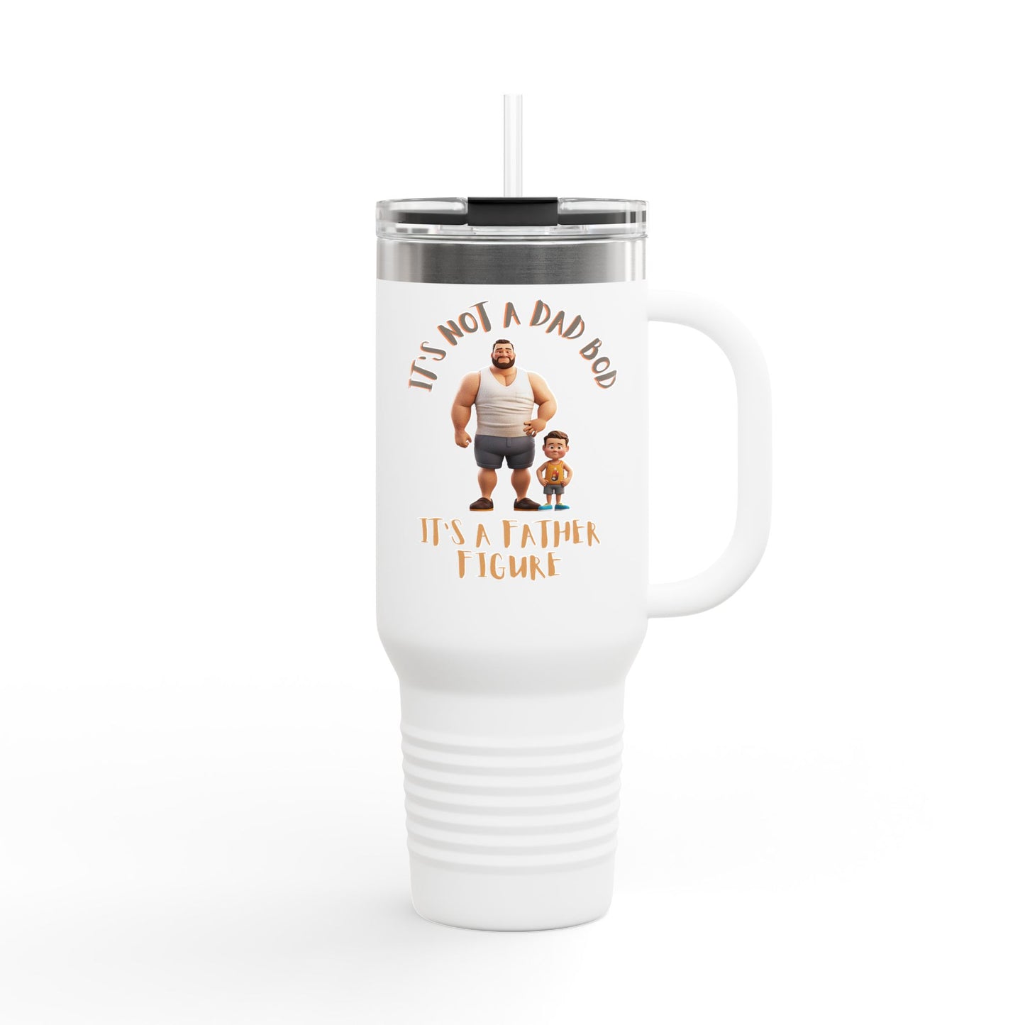 40oz Insulated Stainless Steel Travel Mug – Spill-Proof, BPA-Free & Funny Dad Bod Gift