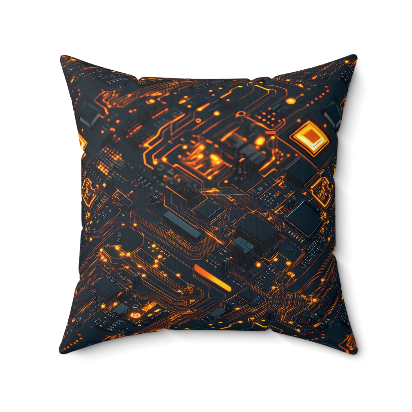 Circuit Board Throw Pillow | Modern Geometric Tech Decor | Contemporary Accent Cushion for Couch