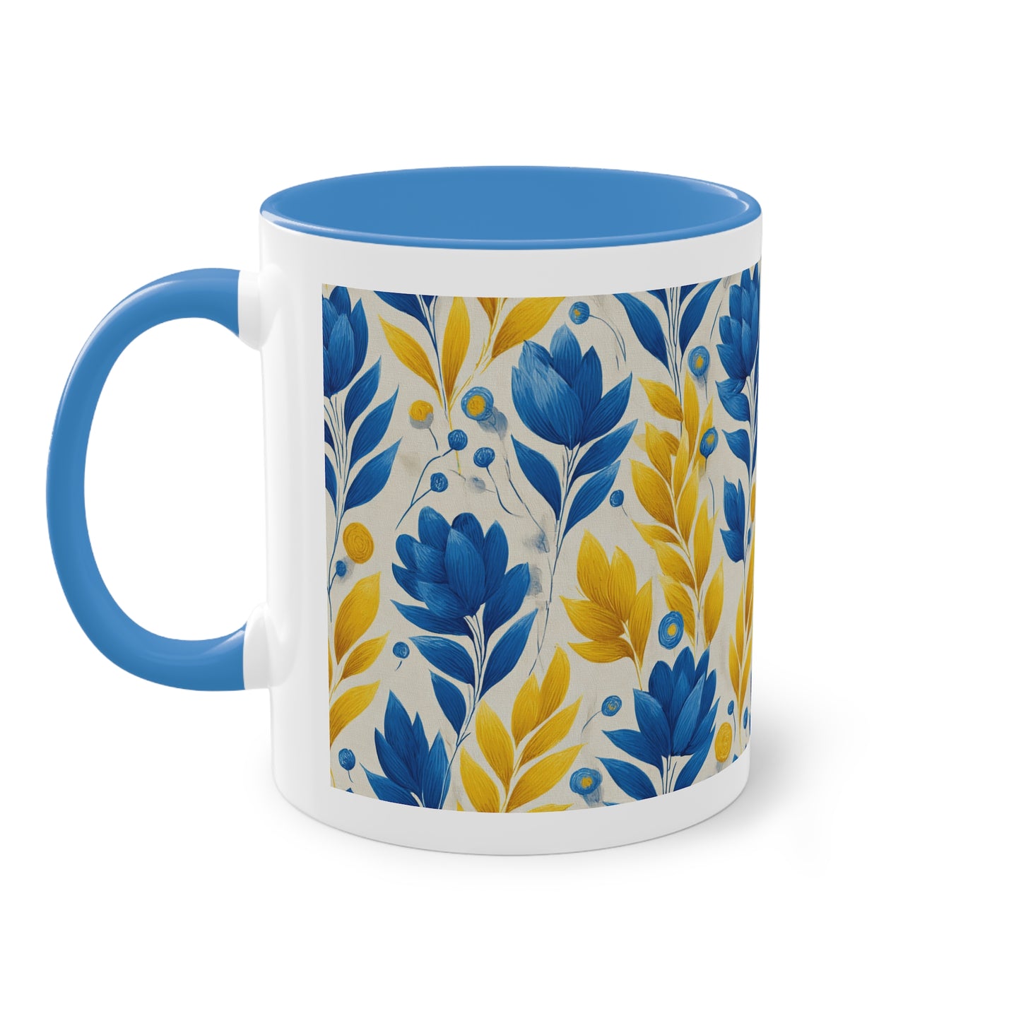 Floral Two-Tone Coffee Mug, Perfect for Home or Office, Gift for Coffee Lovers, Unique Kitchen Decor, Ideal for Birthdays, Mother's Day