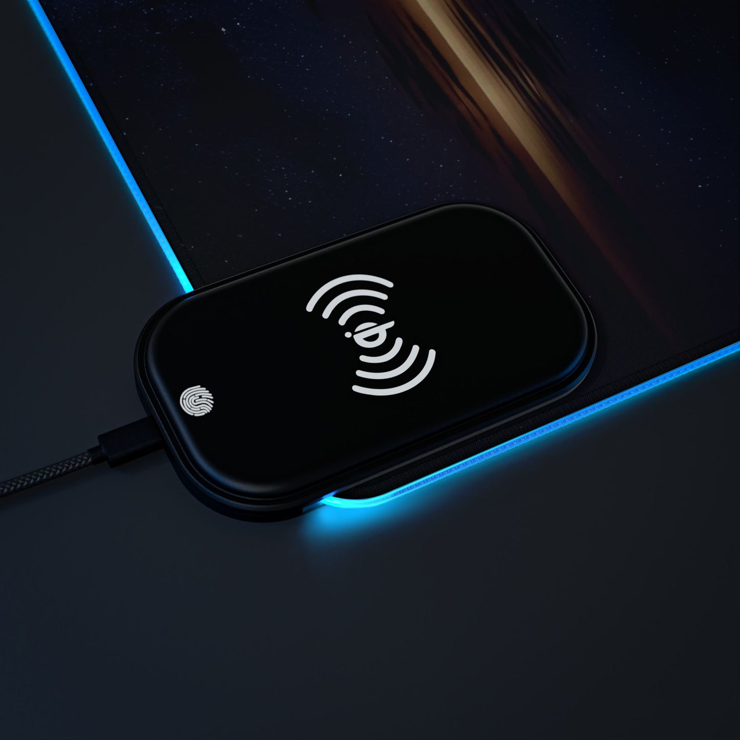 RGB Gaming Mouse Pad: Qi Wireless Charging, Starry Night Design