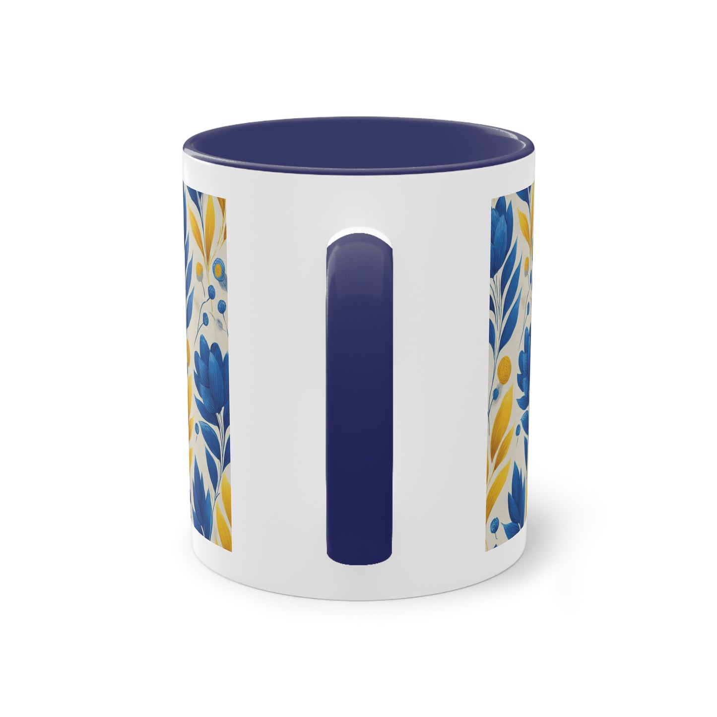 Floral Two-Tone Coffee Mug, Perfect for Home or Office, Gift for Coffee Lovers, Unique Kitchen Decor, Ideal for Birthdays, Mother's Day