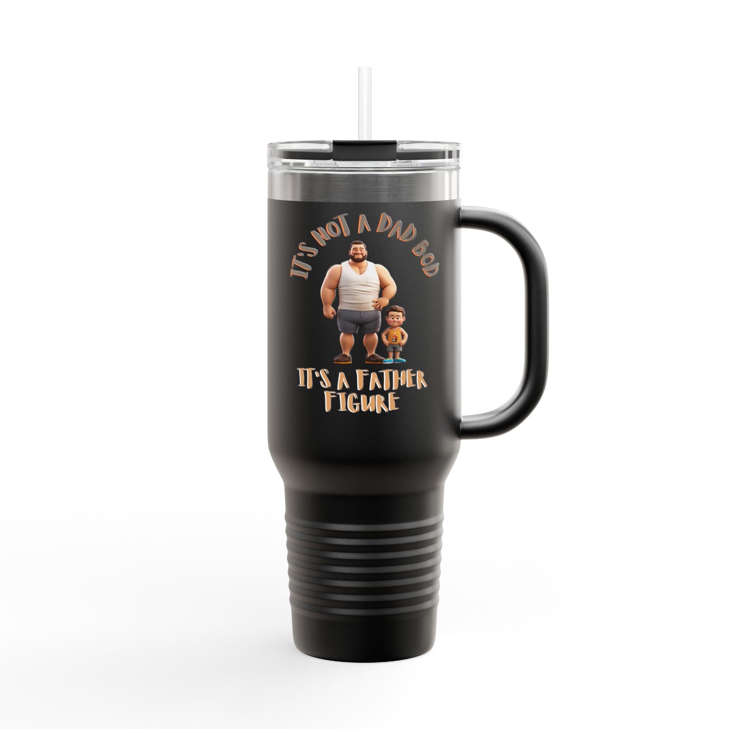 40oz Insulated Stainless Steel Travel Mug – Spill-Proof, BPA-Free & Funny Dad Bod Gift
