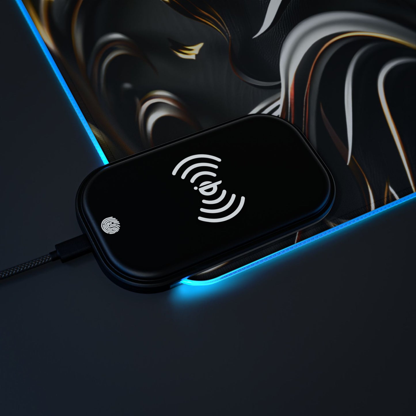 RGB Gaming Mouse Pad with Wireless Charging | Inspirational Serenity Quote XL Desk Mat