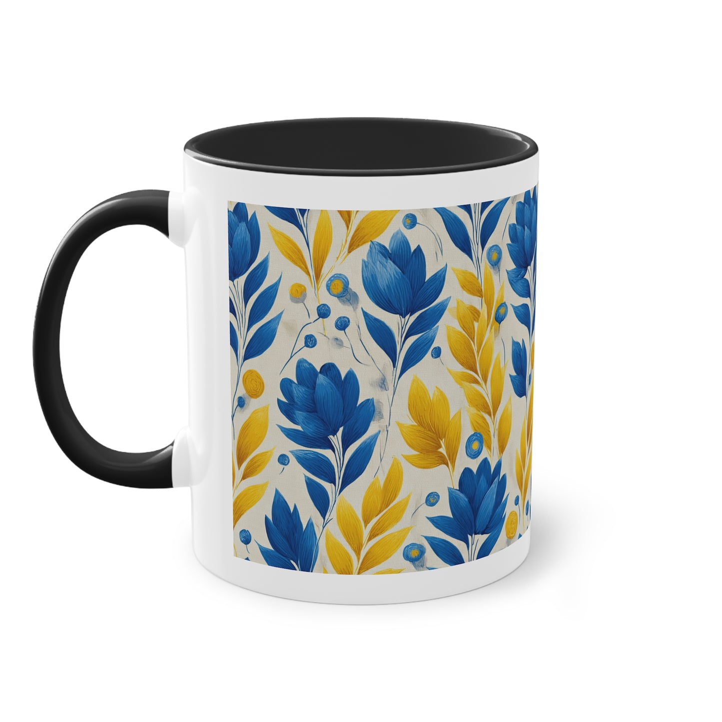 Floral Two-Tone Coffee Mug, Perfect for Home or Office, Gift for Coffee Lovers, Unique Kitchen Decor, Ideal for Birthdays, Mother's Day