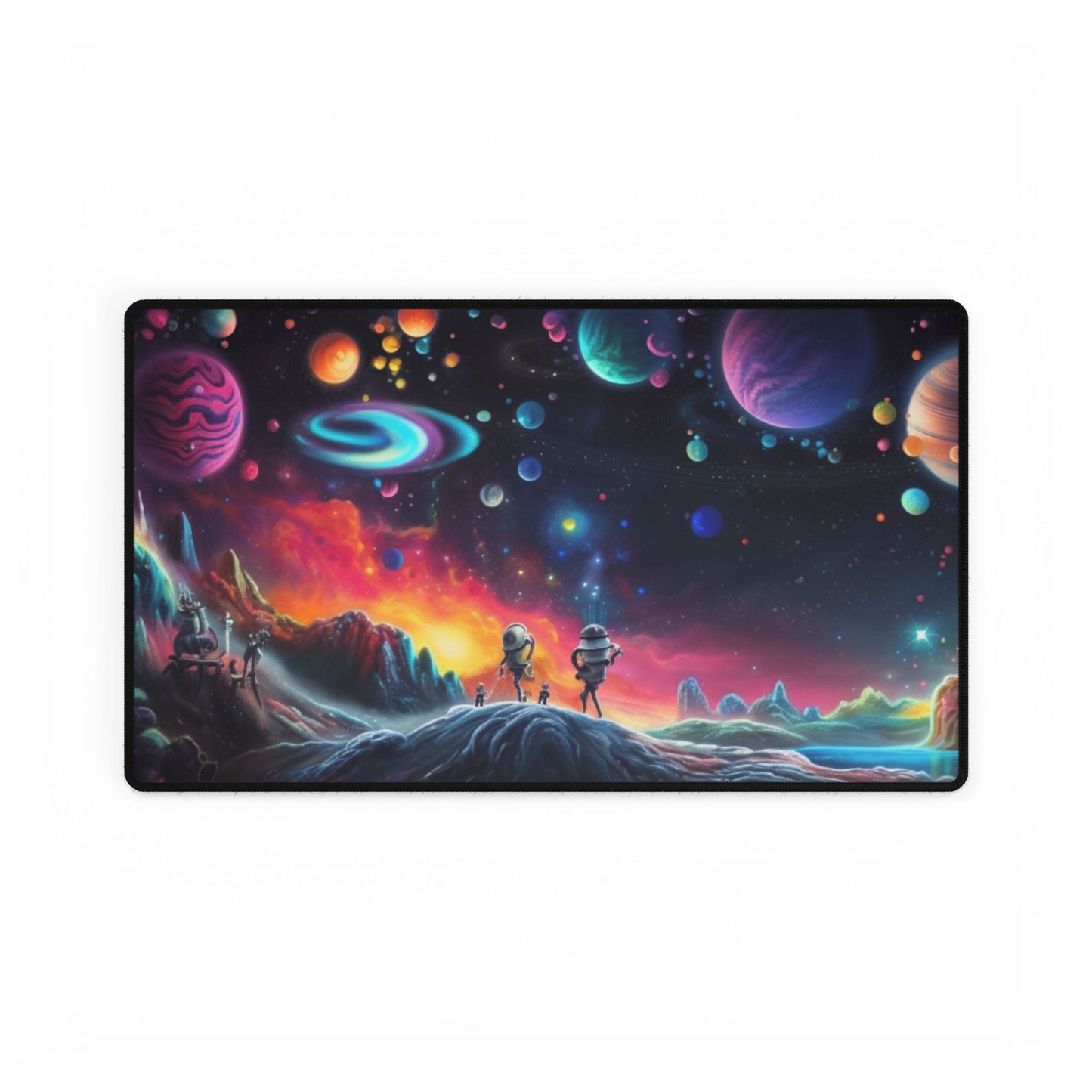 Space Themed Desk Mat | Large Galaxy Desk Pad for Gaming & Office | Cosmic Astronaut Mousepad