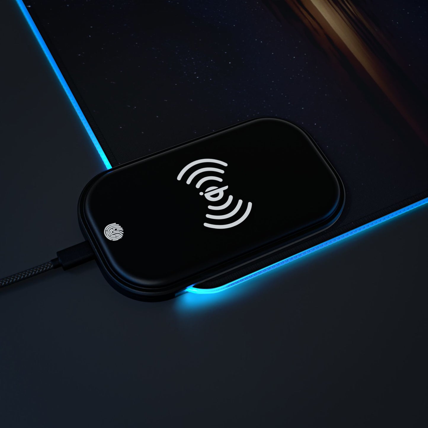 RGB Gaming Mouse Pad: Qi Wireless Charging, Starry Night Design