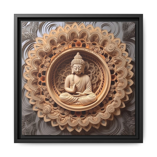Zen Buddha Quilling Art Print on Canvas | Spiritual Wall Decor