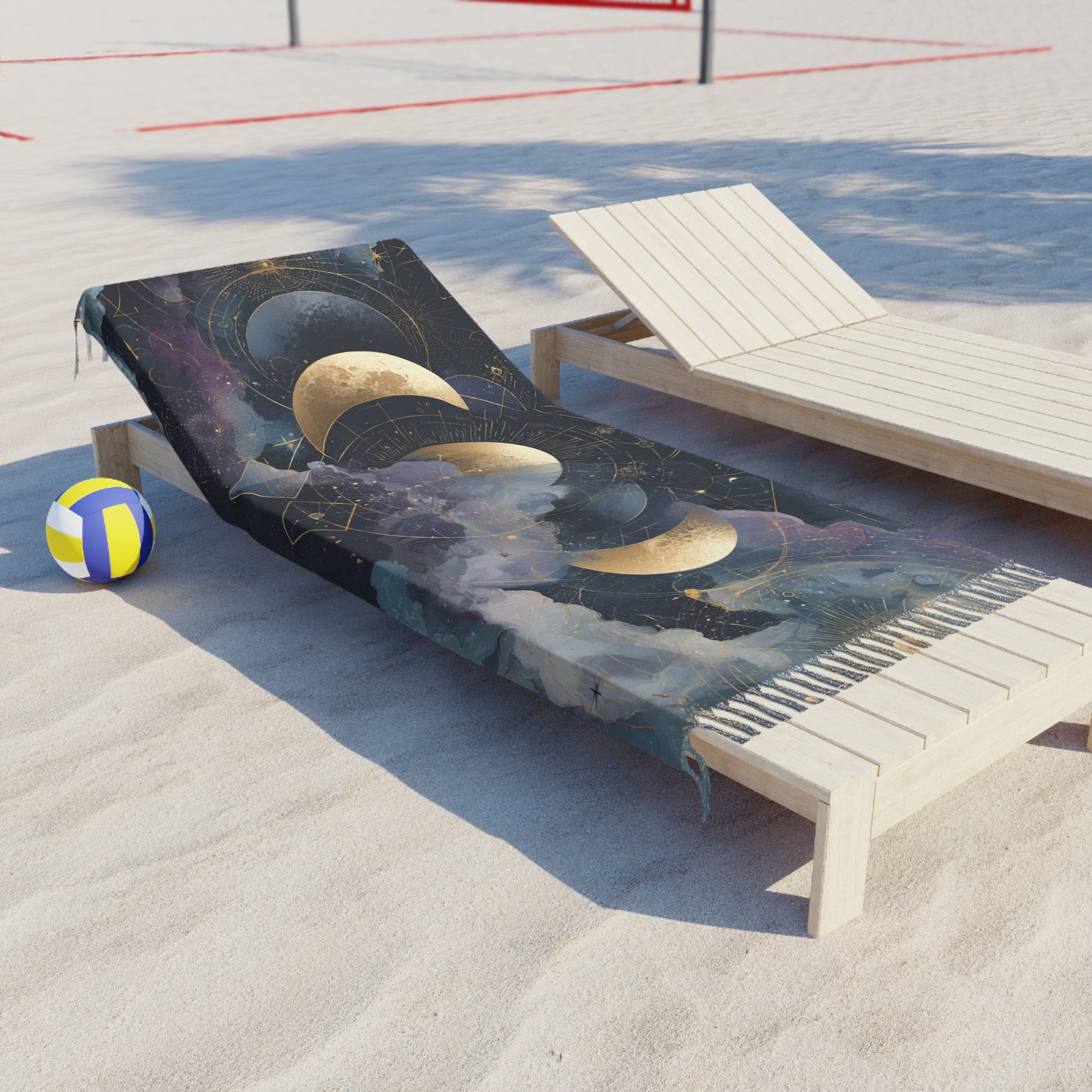 Boho Moon Phase Beach Towel, Astrology Decor, Crystal Beach Wrap, Meditation Blanket, Bohemian Gift for Beach Lovers