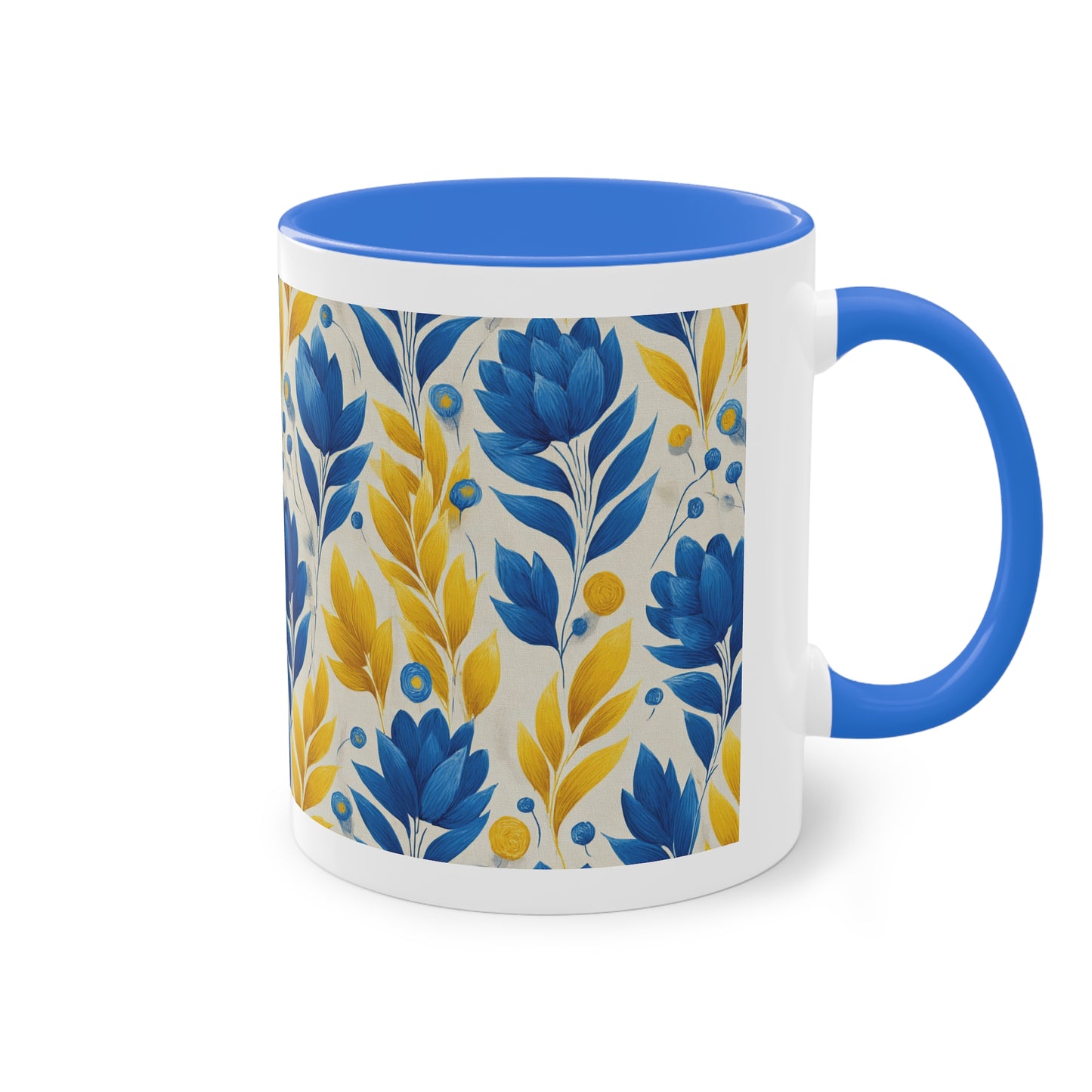 Floral Two-Tone Coffee Mug, Perfect for Home or Office, Gift for Coffee Lovers, Unique Kitchen Decor, Ideal for Birthdays, Mother's Day