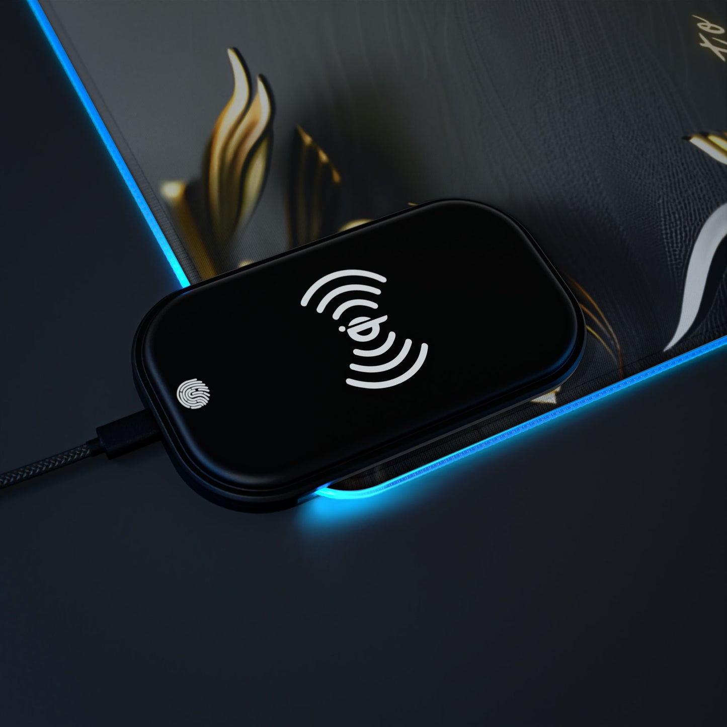 RGB Gaming Mouse Pad with Wireless Charging | Inspirational Serenity Quote XL Desk Mat