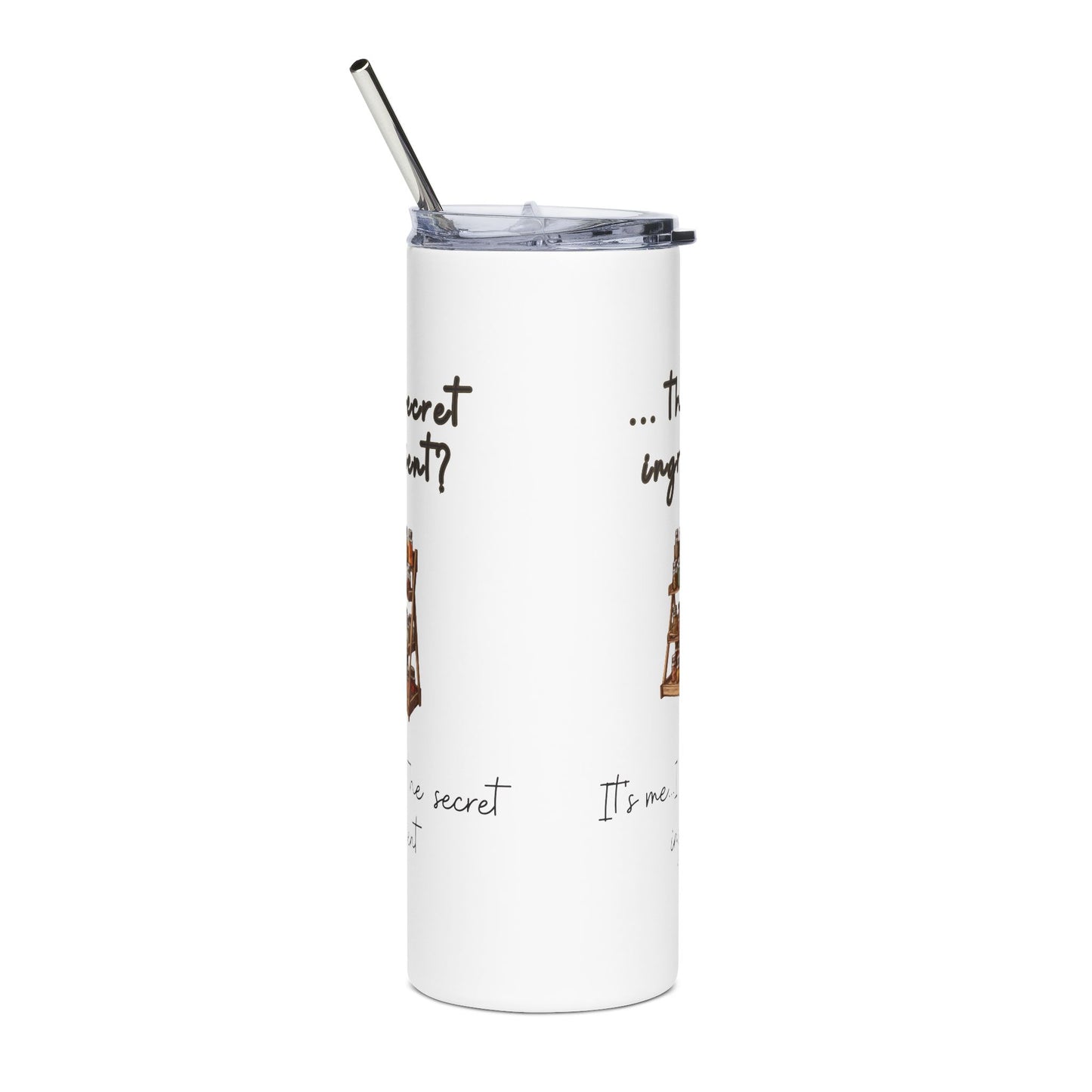 20 oz Skinny Stainless Steel Travel Tumbler with Straw – Spice Rack, Funny Cooking Quote