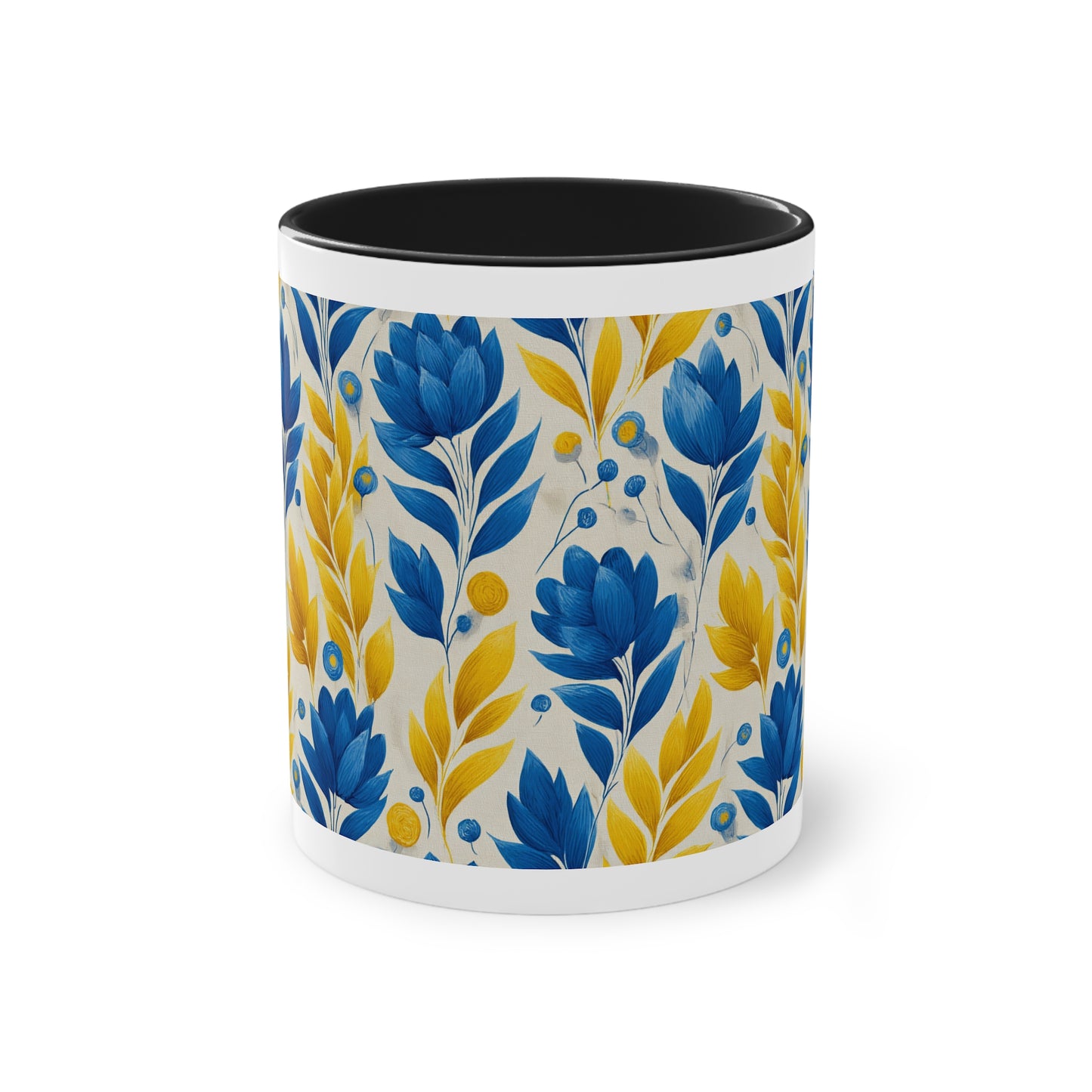 Floral Two-Tone Coffee Mug, Perfect for Home or Office, Gift for Coffee Lovers, Unique Kitchen Decor, Ideal for Birthdays, Mother's Day