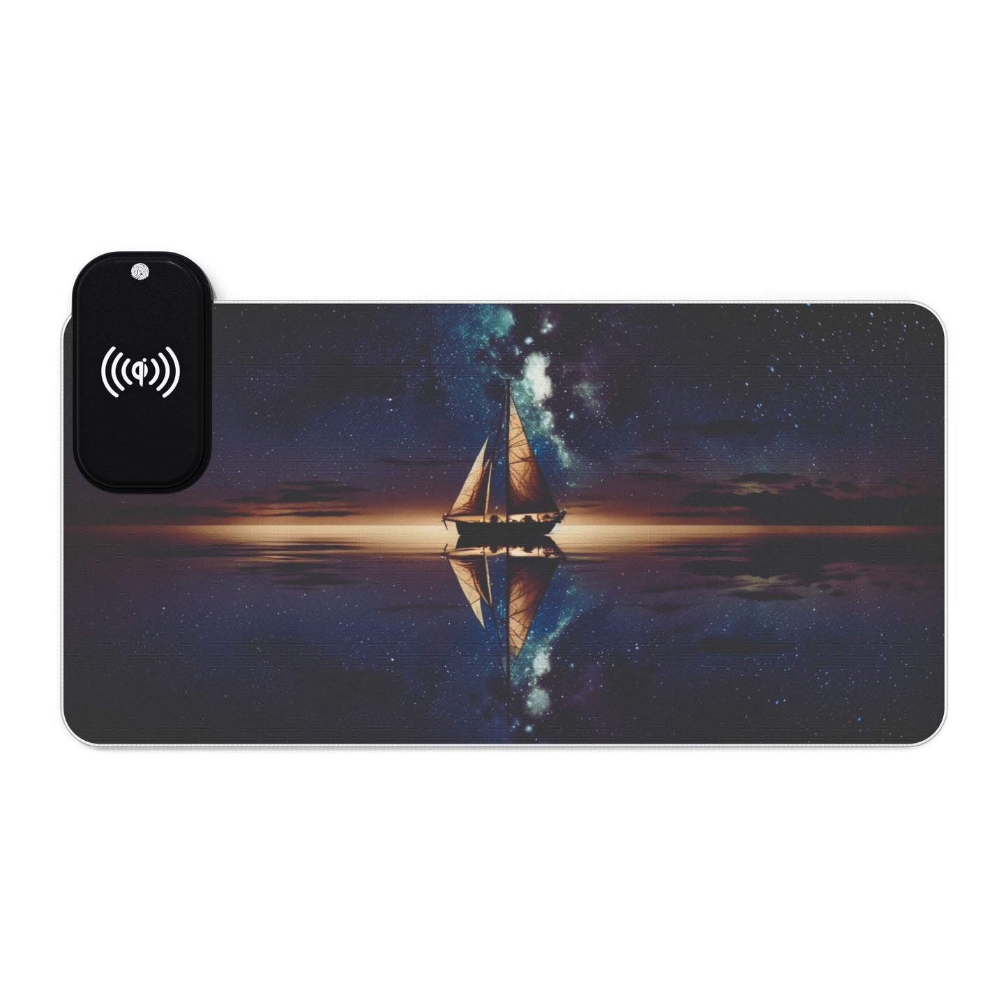 RGB Gaming Mouse Pad: Qi Wireless Charging, Starry Night Design