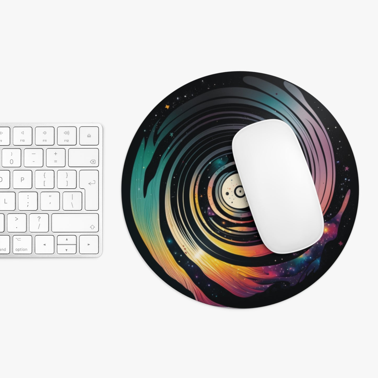 Artistic Galaxy Mouse Pad, Round Ergonomic Desk Mat, Vibrant Cosmic Office & Gaming Decor